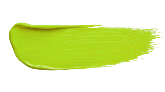 green paint brush stroke isolated. color paint on transparent background. png