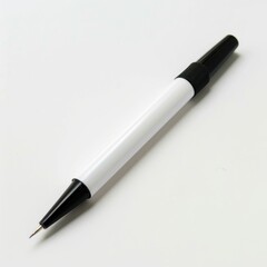 A sleek black and white pen on a clean surface.