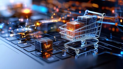 E-commerce revolution engaging digital marketing for online shopping