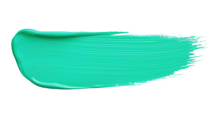 Fototapeta premium turquoise paint brush stroke isolated. color paint on transparent background. png