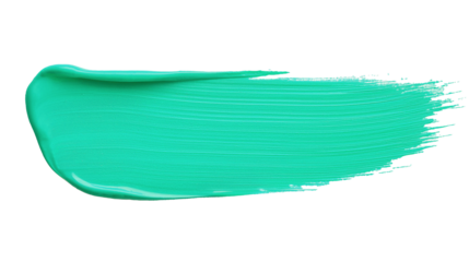 turquoise paint brush stroke isolated. color paint on transparent background. png