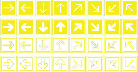  a set of arrows pointing in different directions, Directional arrows for websites and other business presentations without background