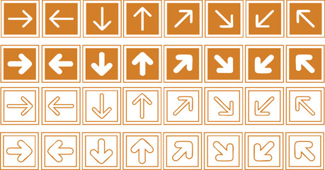  a set of arrows pointing in different directions, Directional arrows for websites and other business presentations without background