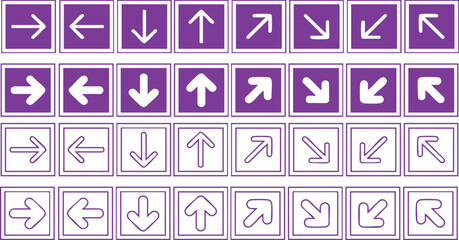  a set of arrows pointing in different directions, Directional arrows for websites and other business presentations without background