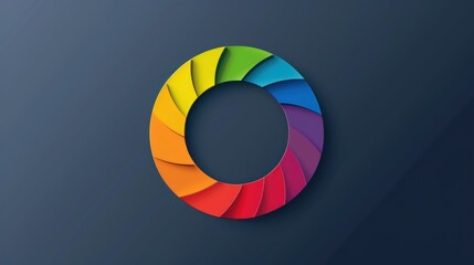 Obraz premium A professional logo with a color wheel icon, using bold and clean lines.