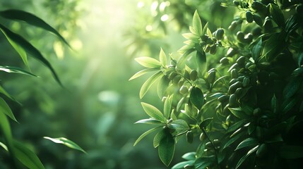 Naklejka premium The Serene Beauty of Cardamom in Its Natural Habitat Unraveling Culinary and Traditional Significance in a Tropical Environment