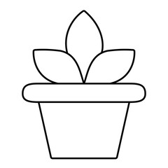 Icon of a flower pot with a plant, symbolizing home gardening, indoor nature, and plant care, commonly used in eco-friendly, botanical, and home decor designs.