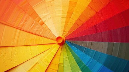 Obraz premium An orange-themed color wheel with complementary colors in surrounding segments.