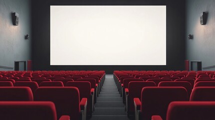 Obraz premium Empty Movie Theater with Blank Screen
