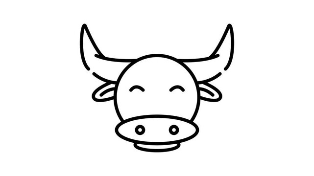 bull icon on white background
