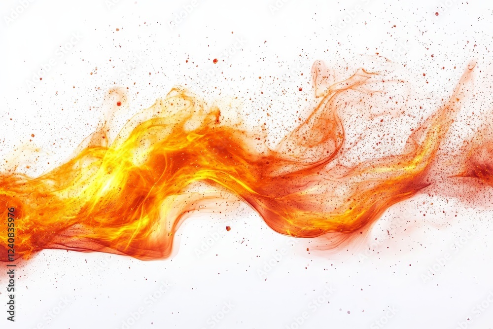 Aufkleber dynamic flames dance across a white background, creating vibrant patterns of fire and smoke