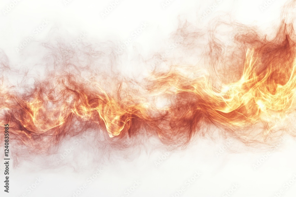 Poster Vibrant flames swirling through the air create a dynamic and mesmerizing visual effect in an abstract composition