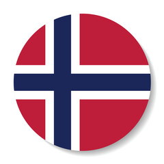 Obraz premium Flag of Norway. Flag icon. Standard color. Round flag. Computer illustration. Digital illustration. Vector illustration.