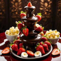 chocolate cake with strawberries