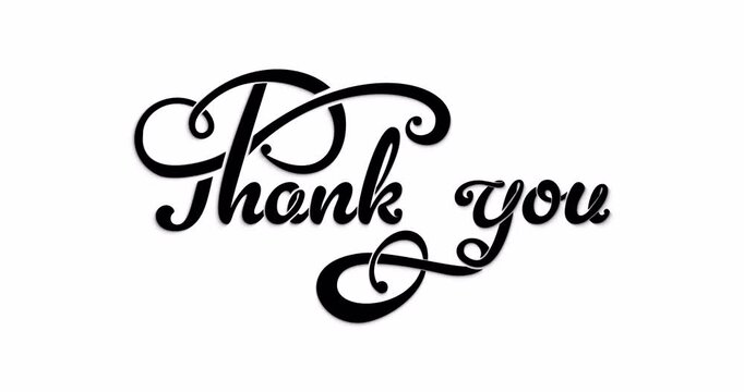 Thank you animation. Handwriting Animated in 5 clips with alpha channel. Suitable for Celebrations, Wishes, Events, Messages, holidays, and festivals. Transparent background.