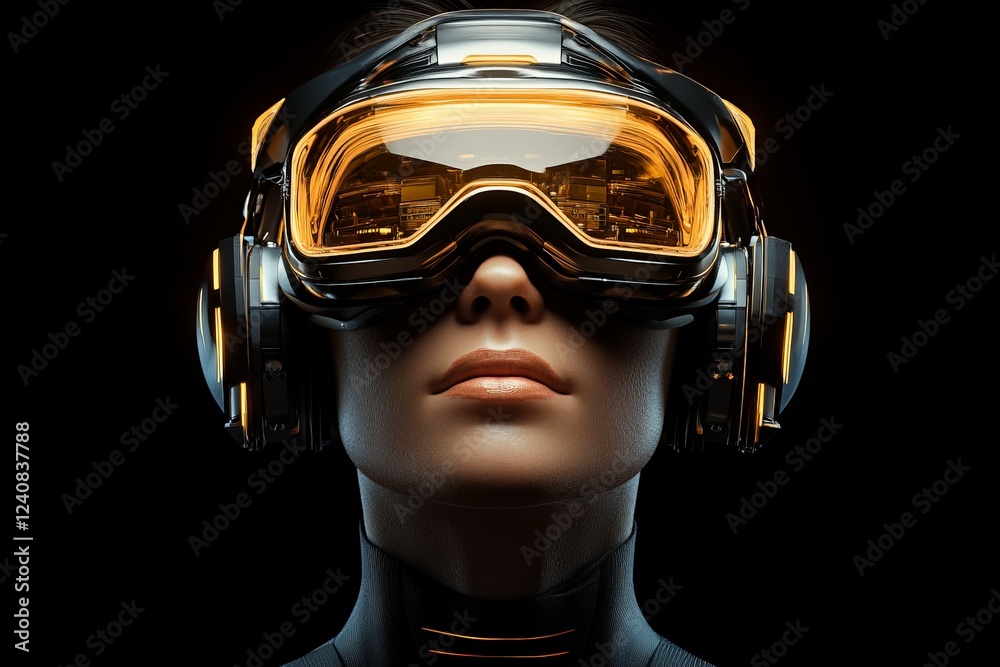 Aufkleber high-tech virtual reality headset adorned with vibrant colors and futuristic design showcases innova