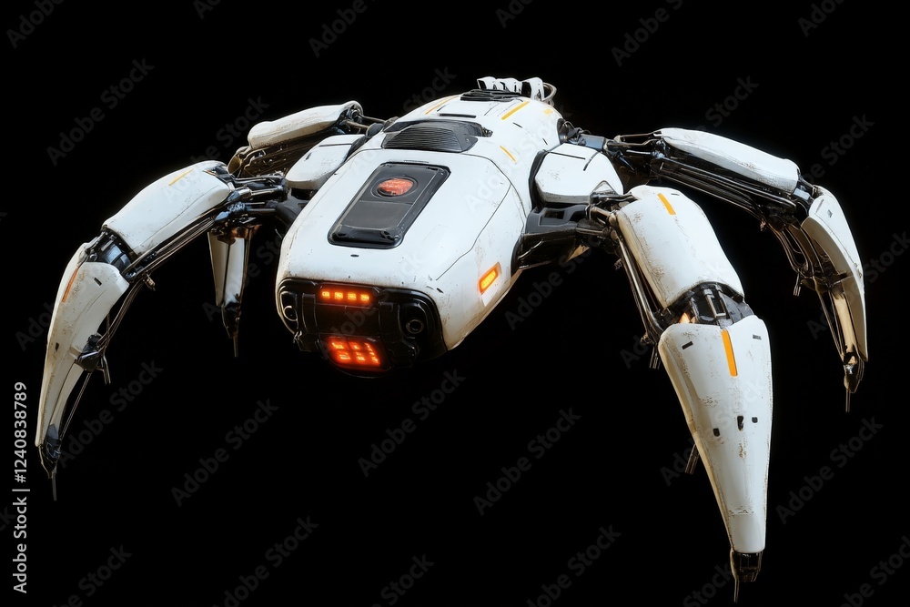 Aufkleber Advanced robotic spider design features articulated legs and glowing sensors for enhanced mobility and surveillance tasks