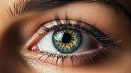 Fototapeta premium Close-Up of a Beautiful Eye Focused on Details and Colors with Intricate Patterns and Unique Textures Captured in Natural Lighting