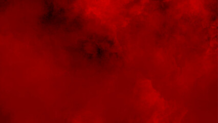 Abstract red watercolor background with dark grunge texture and smoke, Black clouds in the dark sky