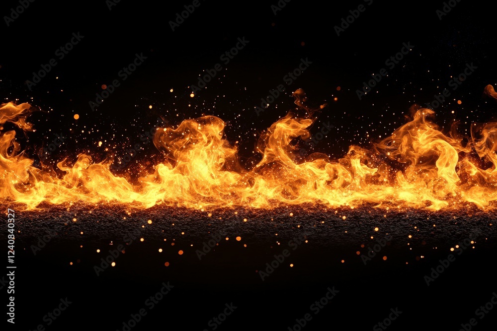 Aufkleber flames dance energetically against a dark backdrop, creating an intense visual display that captivat