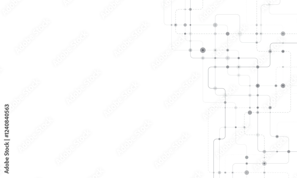Poster circuit connect lines and dots. network technology and connection concept. decentralized network nod