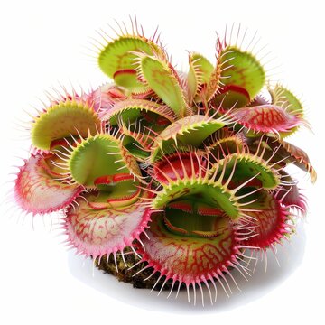 Colorful Venus flytrap plant with unique shapes.