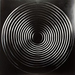 Fototapeta premium concentric cirrcle radiation illustration black round music plate black background