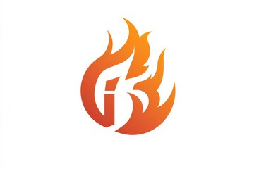 Logo design featuring flames and dynamic lettering in a modern style