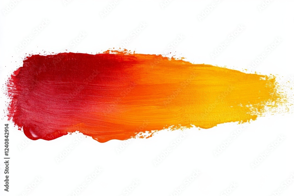 Poster Vibrant gradient brushstroke representing a sunset with warm colors blending effortlessly