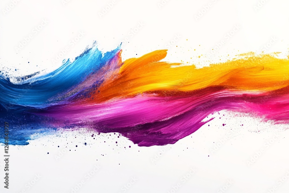 Poster Vibrant color swirl created with bold brush strokes in a dynamic artistic composition