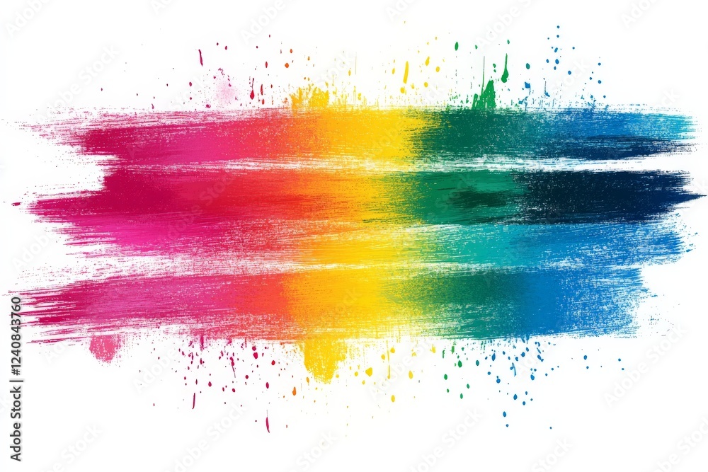 Fototapete colorful abstract brush strokes creating a dynamic blend of hues representing creativity and express