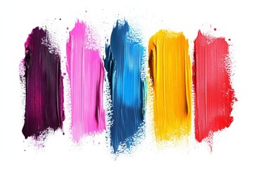 Naklejka premium Vibrant swatches of paint showcase artistic potential in a creative workspace environment