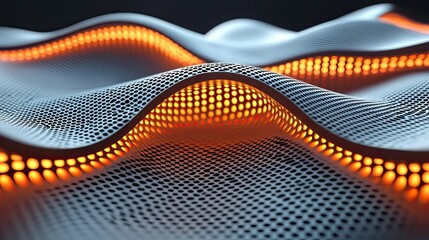 Illuminated Perforated Surface Waves Abstract Design