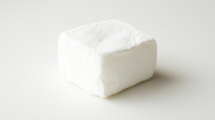 Single marshmallow on a white background