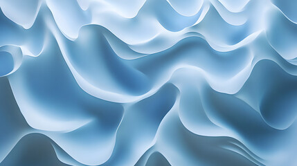 Fototapeta premium A pastel blue soft abstract representation of waves with fluid motion and depth.