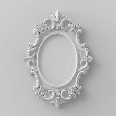 Elegant vintage white photo frame design.