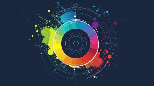 A professional infographic showcasing the color wheel and its role in color theory.