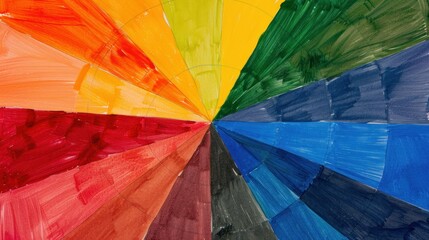 Obraz premium A kids' color wheel with large, bold color segments and a friendly, hand-drawn style.