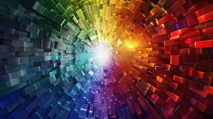 Obraz premium A computer-generated color wheel with pixelated color sections representing a tech-inspired design.