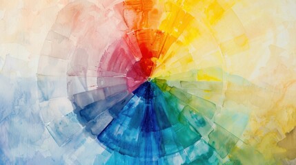 Obraz premium A color wheel created in a watercolor style with a light, organic feel to the colors.