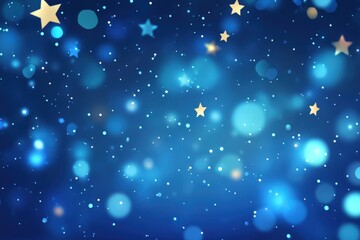 Obraz premium A vast field illuminated by blue lights beneath a starry night sky