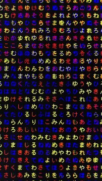 コンピュータ空間のランダムな文字列・さまざまな文字を含むデータベース・エンコードされたプログラム内のデータセット・数学的計算・大規模言語モデル・機械翻訳・日本語・縦長・ビデオ
