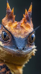 HD Phone Wallpaper Close up Portrait of a Horned Lizard Reptile with Spiked Skin and Intriguing Gaze