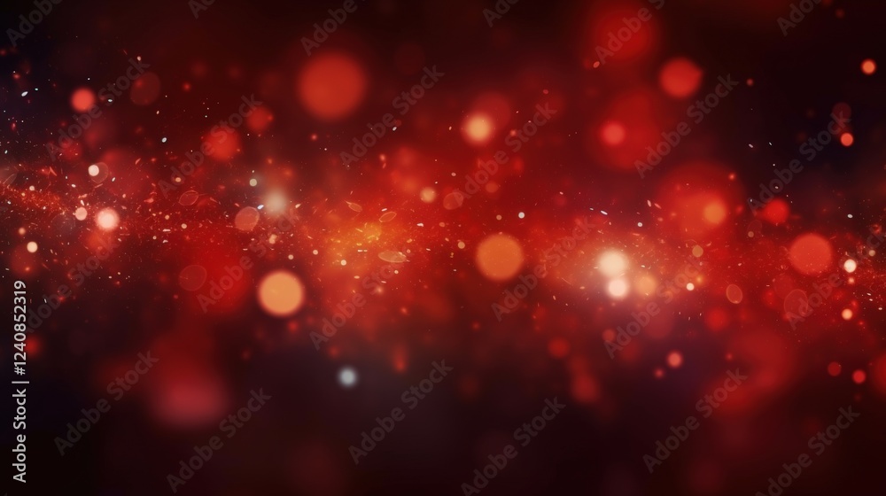 Poster abstract red particle glow background with glimmering effects for creative design and artistic proje