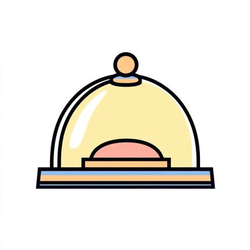 recommend clip art: Food cloche, pastry display, restaurant, service, background white