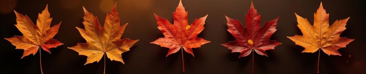 Obraz premium Sepia toned maples leaf isolated on dark brown, leaf details, color