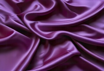 Obraz premium Luxurious Purple Silk Fabric Drapery, Soft Texture, Elegant Waves, Rich Color, Smooth Surface, Deep 