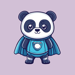 Cute bear hero character vector illustration 