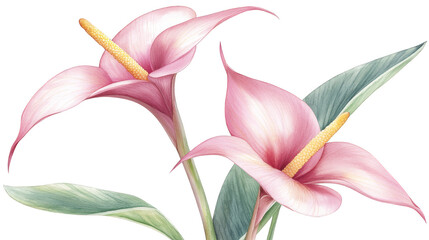 Obraz premium Vibrant pink flowers in bloom, a stunning contrast against dark background two