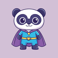 Cute bear hero character vector illustration 
